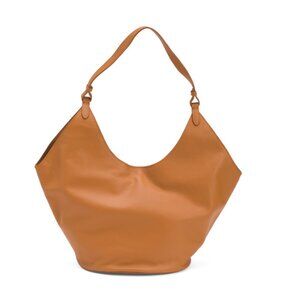 VIOLA CASTELLANI Cuoio Made In Italy Leather Oval Bottom Hobo